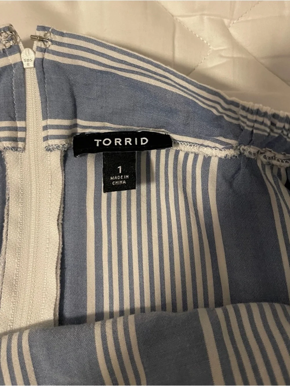 Torrid Blue & White Striped Wrap High-Low Maxi Skirt (1) - Picture 3 of 4